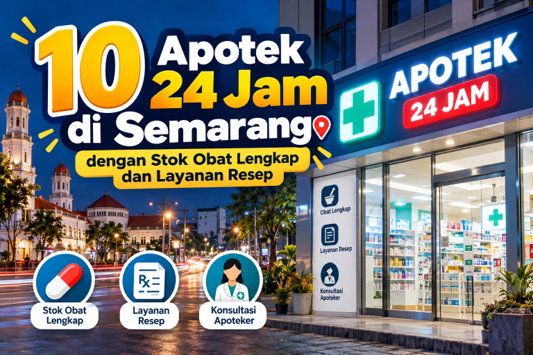 Ilustrasi apotek 24 jam di Semarang dengan layanan resep dan konsultasi apoteker